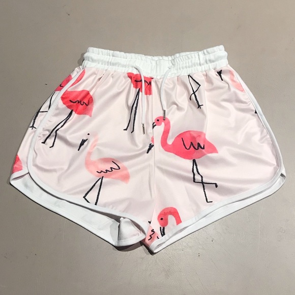 Flamingo Drawstring Shorts Size Small - Picture 3 of 4